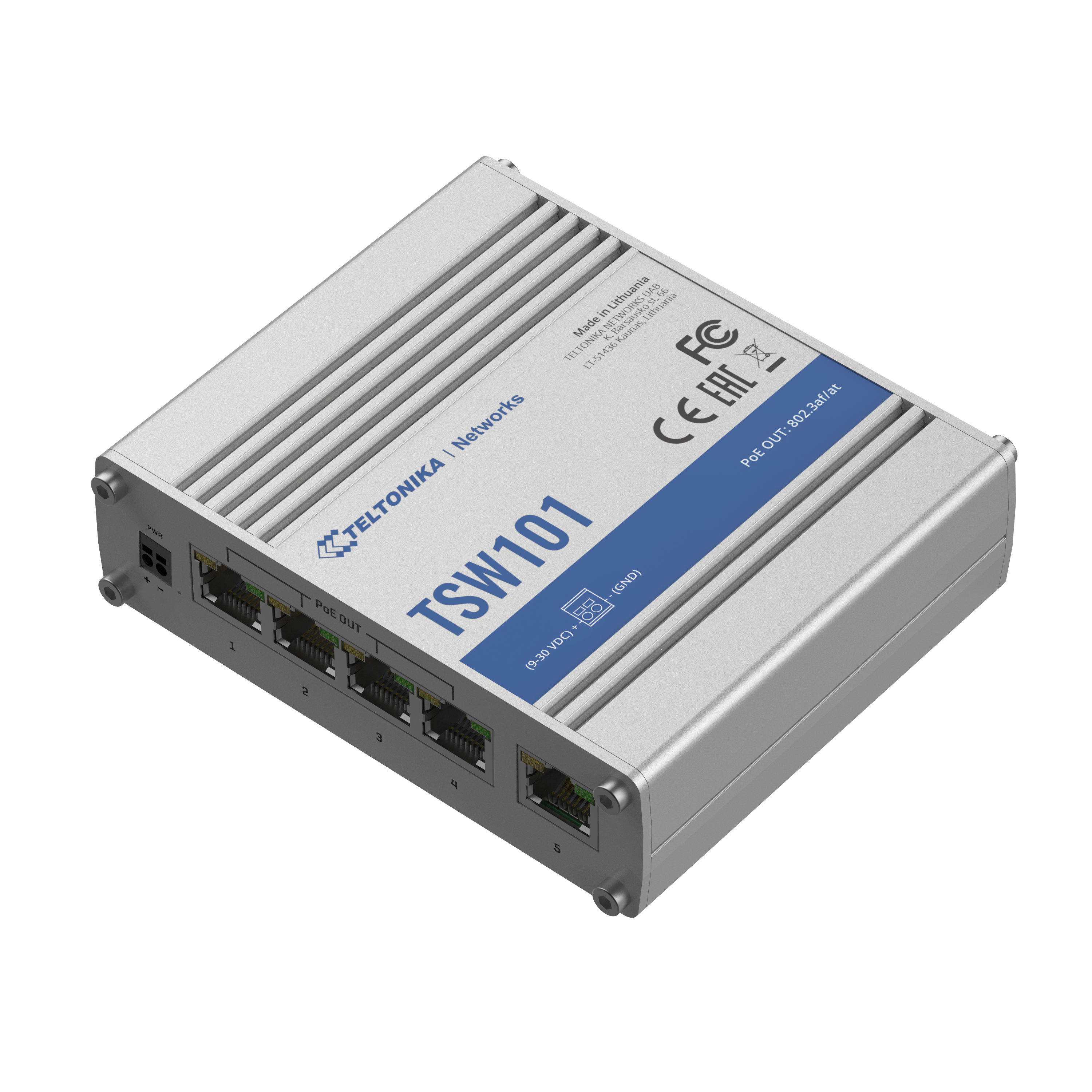 TSW101 - Teltonika Switches. 5 x Gigabit Ethernet ports