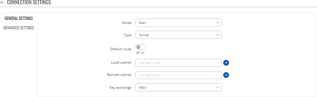 Networking rutos vpn ipsec connection settings general settings.png