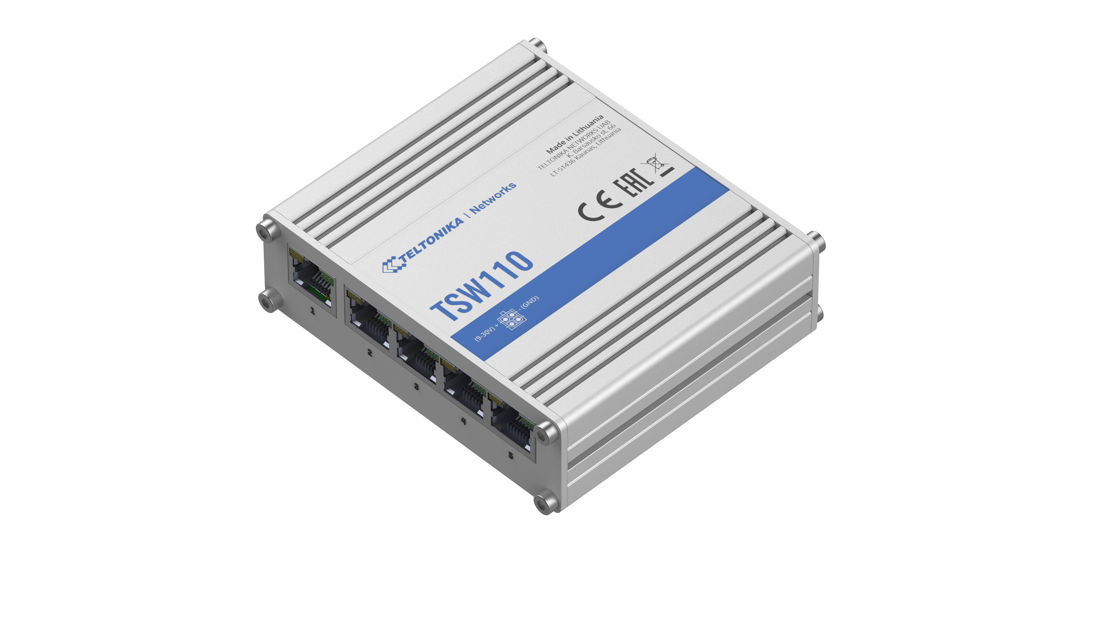TSW110 - Teltonika Switches. 5 x Gigabit Ethernet ports