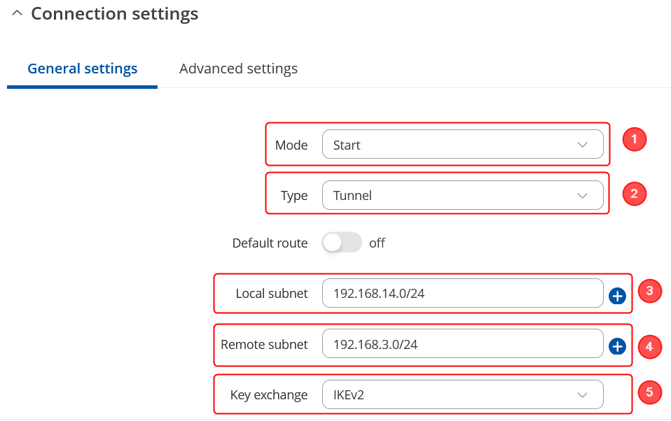 RutOS IPsec tunnel with certificates 7.8 add ipsec config connection rut2 general.png