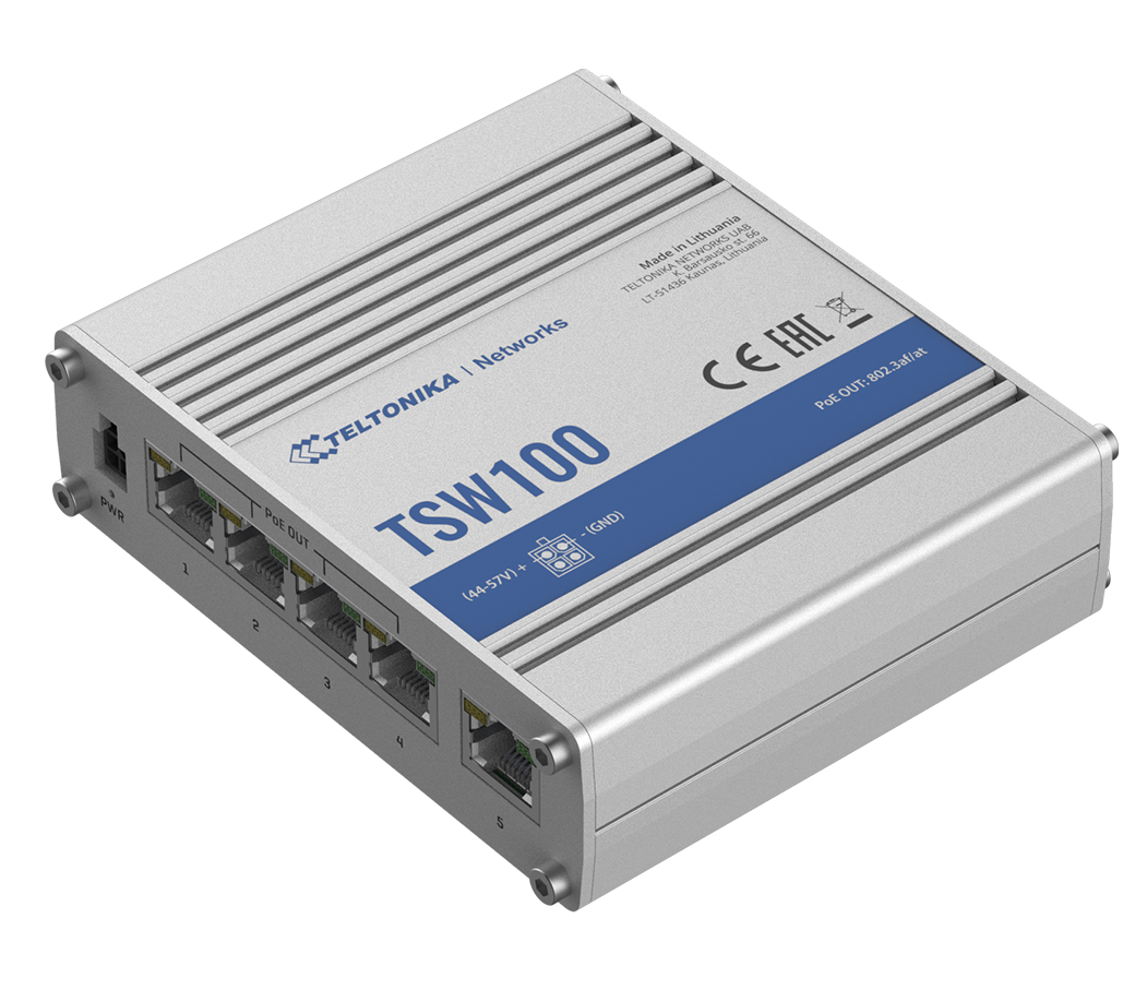 TSW100 - Teltonika Switches. 5 x Ethernet ports