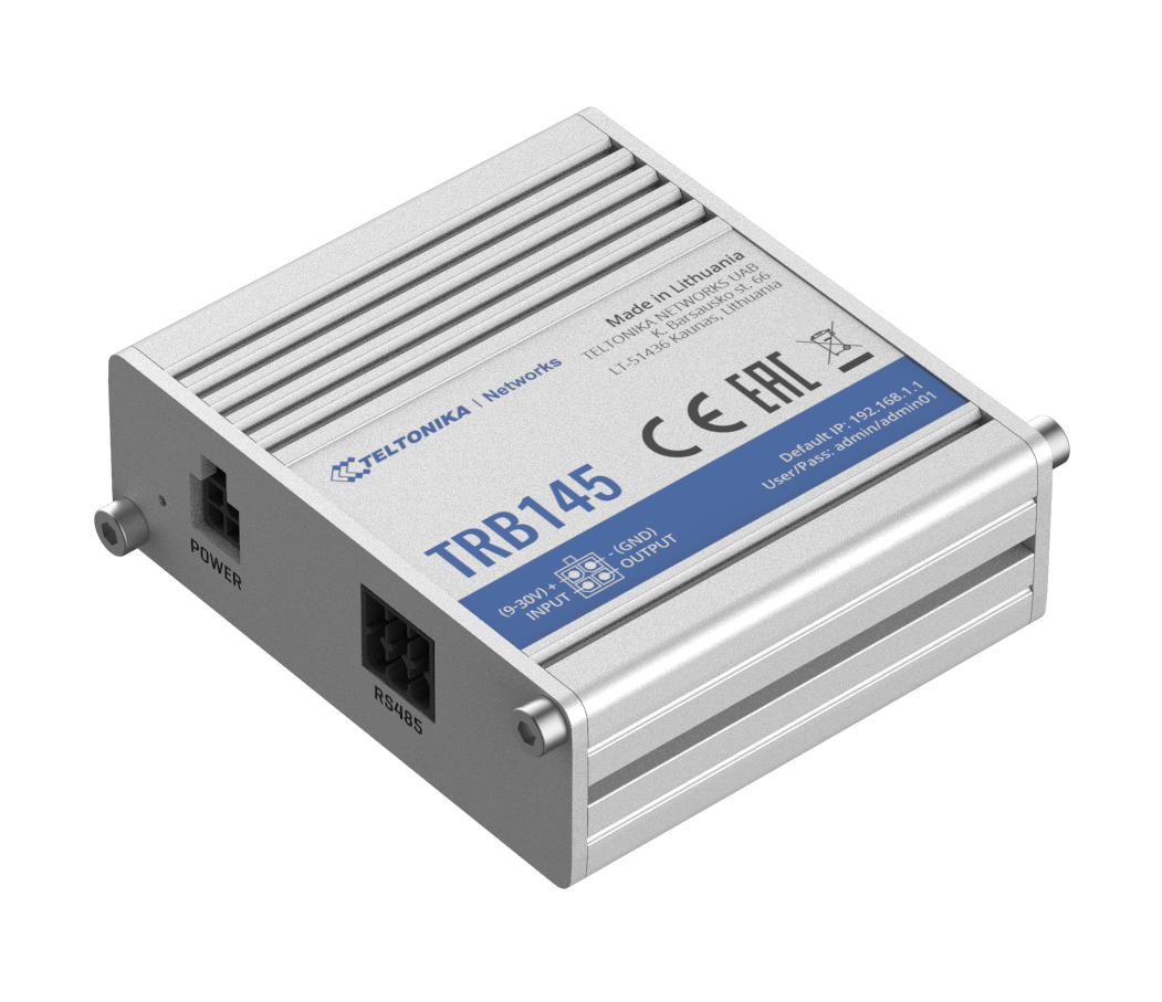 Industrial Rugged LTE RS485 Gateway. 4G/LTE (Cat 1), 3G, 2G