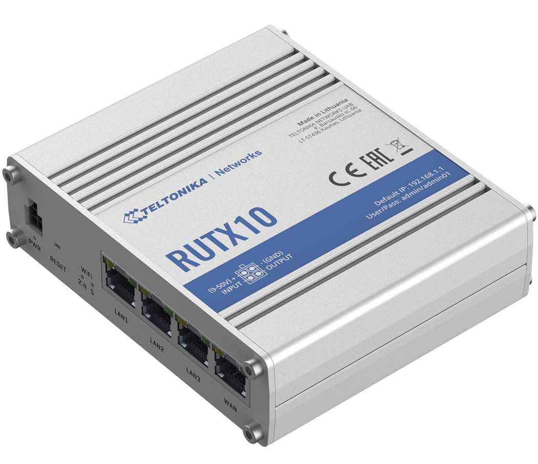 RUTX10 - Industrial Cellular Router. 5 x Ethernet ports