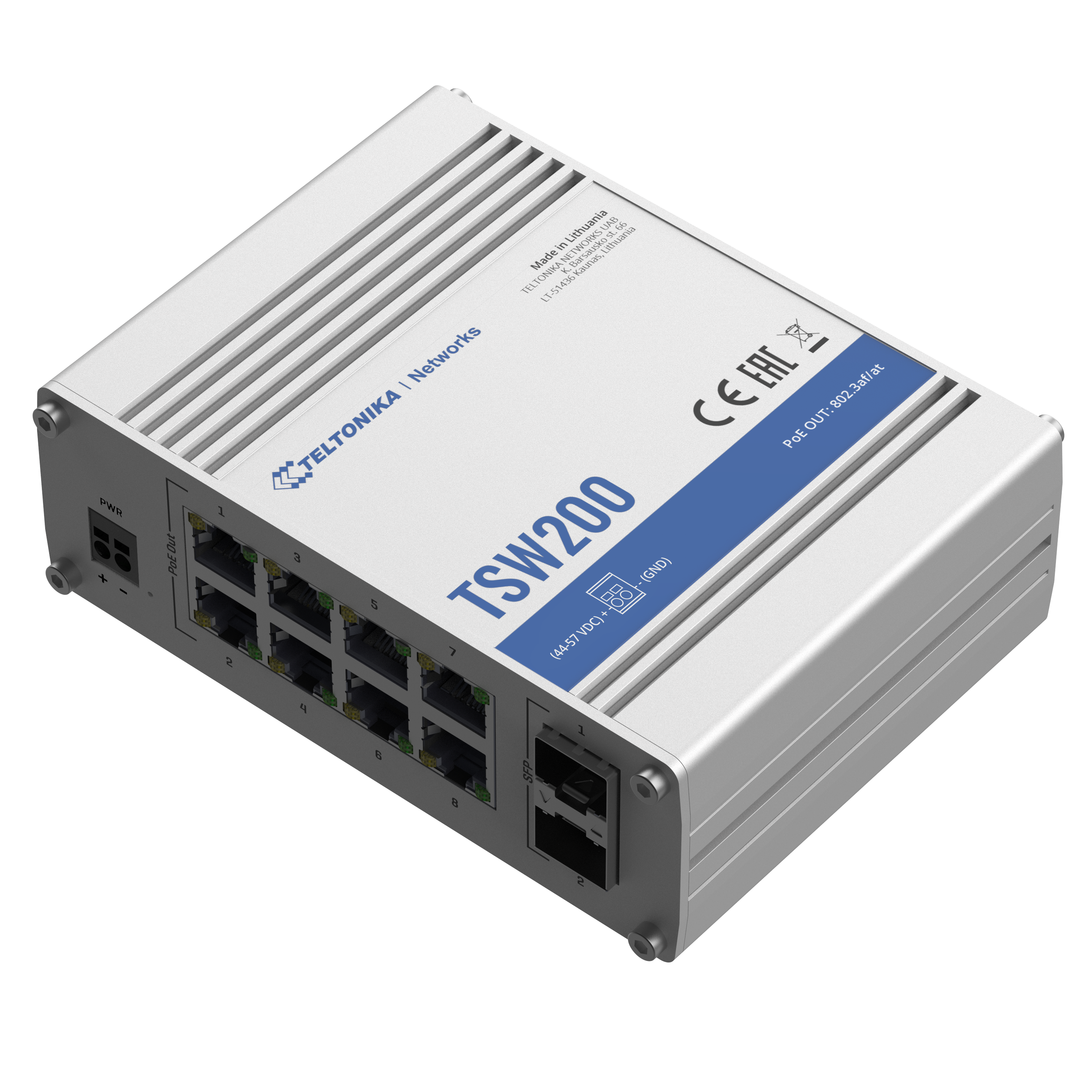 TSW200 - Teltonika Switches. 8 x Gigabit Ethernet ports