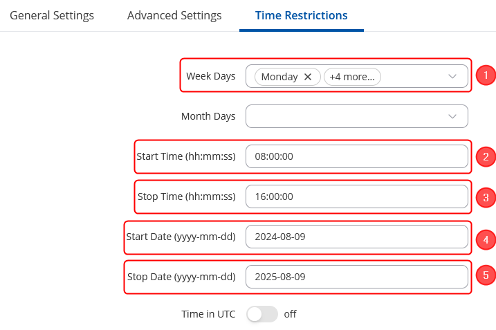 Firewall traffic rule to block host MAC on certain times configuration