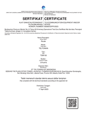 TSW100 SDPPI certificate p1.png