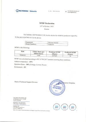 MTBF Declaration TSW010-001.png