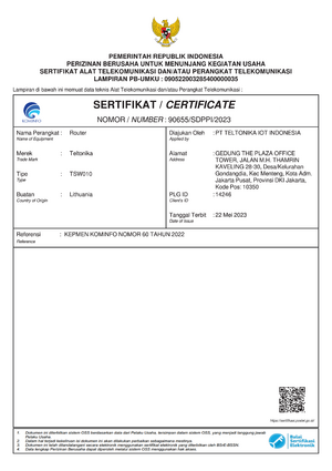 TSW010 SDPPI certificate.png