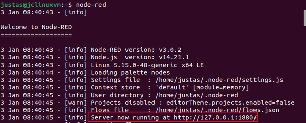 Server is running node red terminal.png