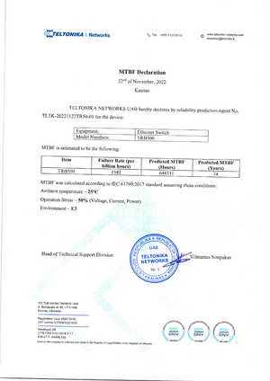 MTBF Declaration TRB500-001.png