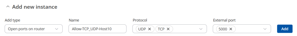 Firewall traffic rule to allow a single host on one port