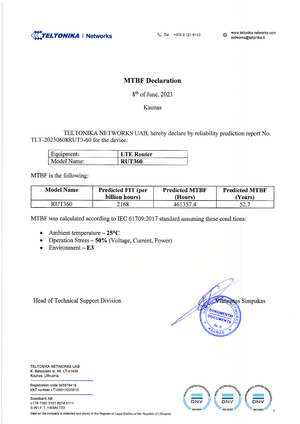 MTBF Declaration RUT360-001.png